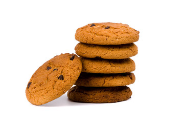 stack of oatmeal chocolate chip cookies