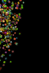 Wrapped Gifts Falling, Black