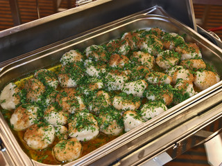 fried potato dumplings, german buffet