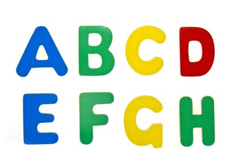 Letters on a white background