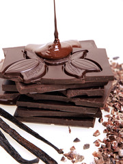 geschmolzene schokolade mit vanille