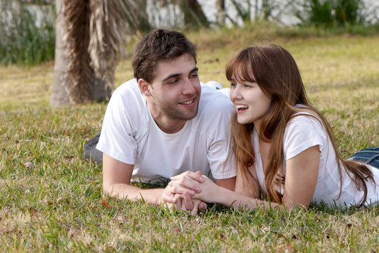 Loving young couple, beautiful and happy