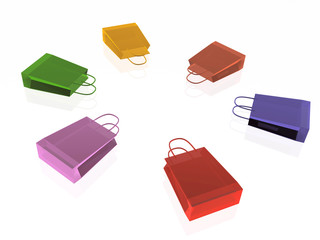 Colour shopping bags