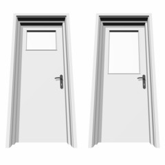 high resolution 3D closed doors set or collection
