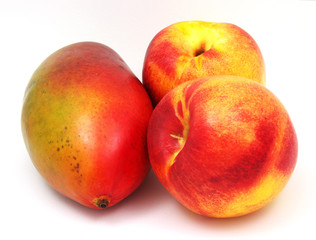 mango and two nectarines