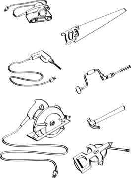 vector drawing of carpenters' tools