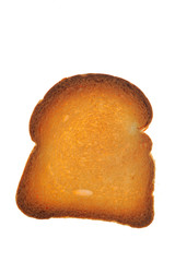 A crunchy toast isolated on white background