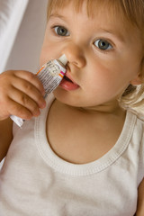 Little boy with funny face