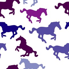 Seamless vector background with horses