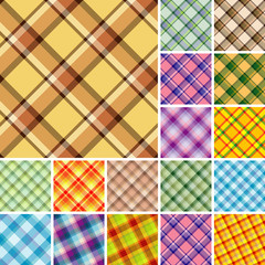 Big collection of seamless plaid patterns