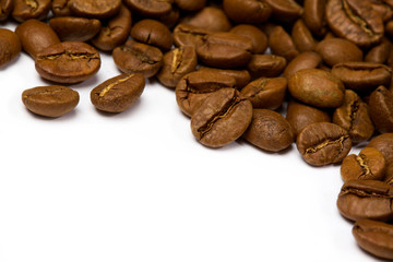 Coffee Beans close-up isolated on white