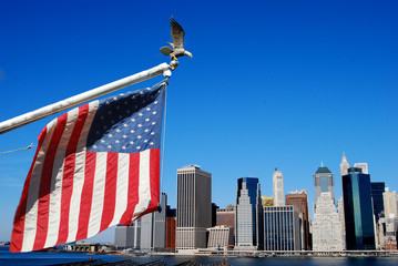American flag in Manhattan
