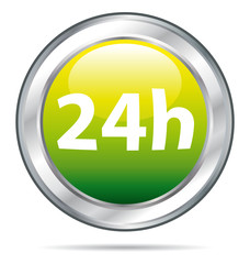 24h Delivery single icon in a green glass ball