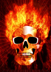 burning skull