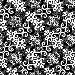 Seamless black and white ornament pattern