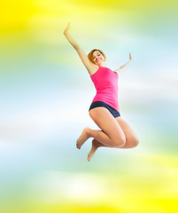 Fototapeta na wymiar woman jump