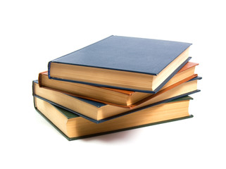 books stack isolated on white