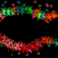 Frame from colorful puzzle elements