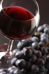 Red wine and grape