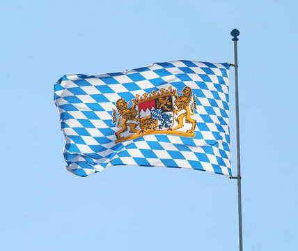 Galeriedruck mit Bayern bayerische Flagge Fahne Raute Oktoberfest von  GeogDesigns