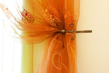 translucent orange curtains