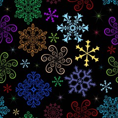 Dark  winter seamless pattern