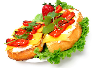 Cheese And Red Pepper Sandwich