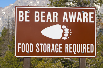 bear aware sign