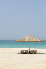 Beach at luxurious hotel, Dubai, UAE
