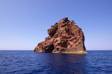 Fototapeta na wymiar single urwisko półwyspie gontów w Korsyka, Francja, Europa