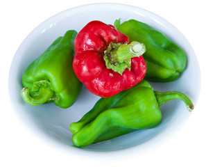 Red and green hot chili peppers