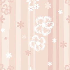 Gentle seamless pink floral pattern (vector)