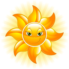 Cartoon happy sun
