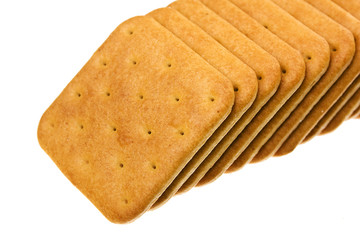 Cookie of the cracker put on white background