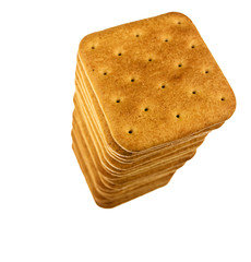 Cookie of the cracker put on white background