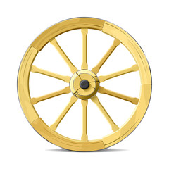 Obraz premium Wagon wheel. Vector illustration. Detailed portrayal.