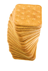 Cookie of the cracker put on white background