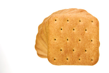 Cookie of the cracker put on white background