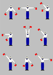 Marine flag signals vector illustration.