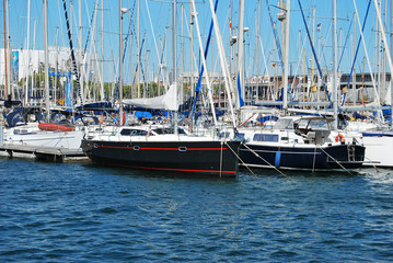 yachts in barcelona harbour