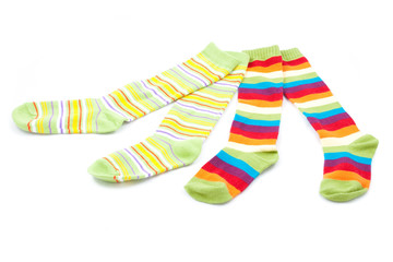striped socks isolated on white