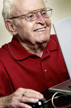 Man Working On Computer