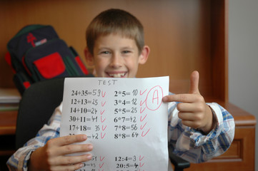 student with A grade