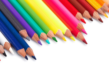Color pencils  on white background