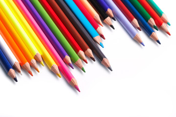 Color pencils  on white background
