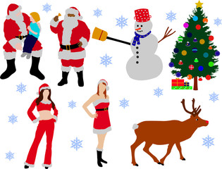 collection of christma vector silhouettes