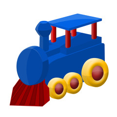 Colorful toy train, illustration on white background