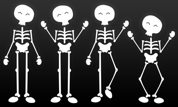 Happy Halloween Skull Illustration, on black Background