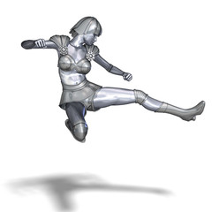 powerful silver heroine rescues the world