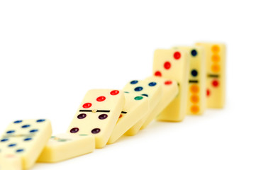 Colourful dominoes isolated on the white